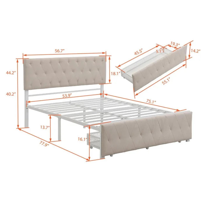 Hydraulic Bed: Upholstered Storage Bed
