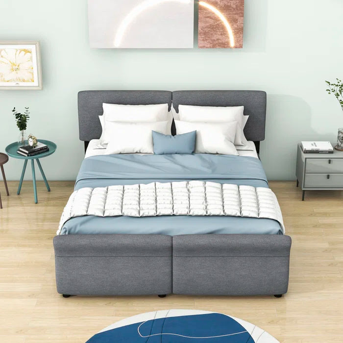 Hydraulic bed: Upholstered Storage Bed