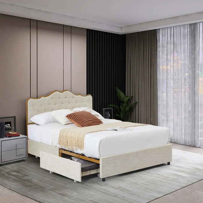Hydraulic bed: Upholstered Storage Bed