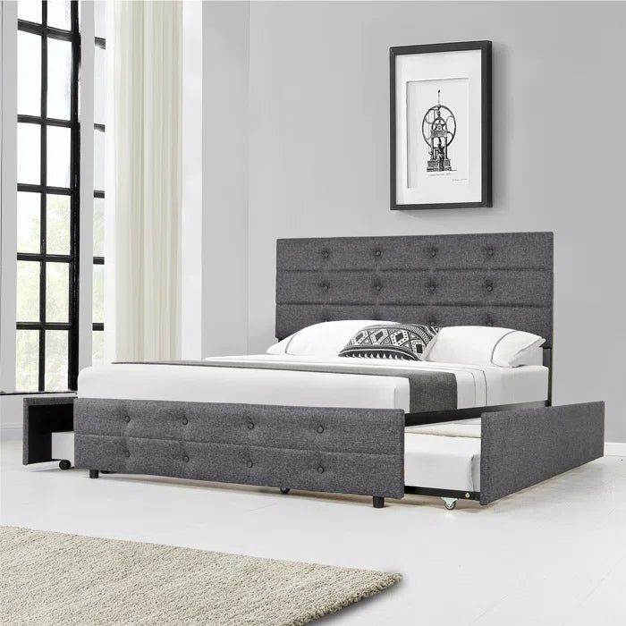 Hydraulic bed: Upholstered Storage Bed