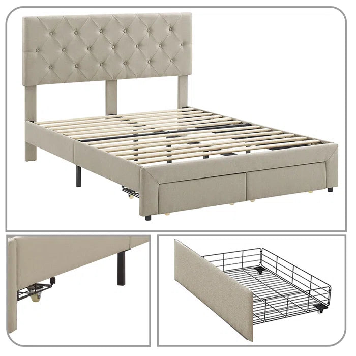 Hydraulic Bed: Upholstered Storage Bed
