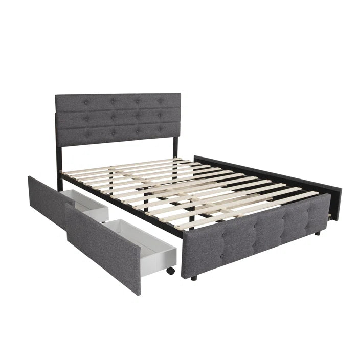 Hydraulic bed: Upholstered Storage Bed