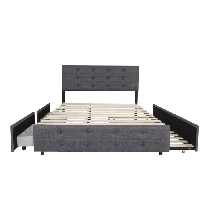 Hydraulic bed: Upholstered Storage Bed