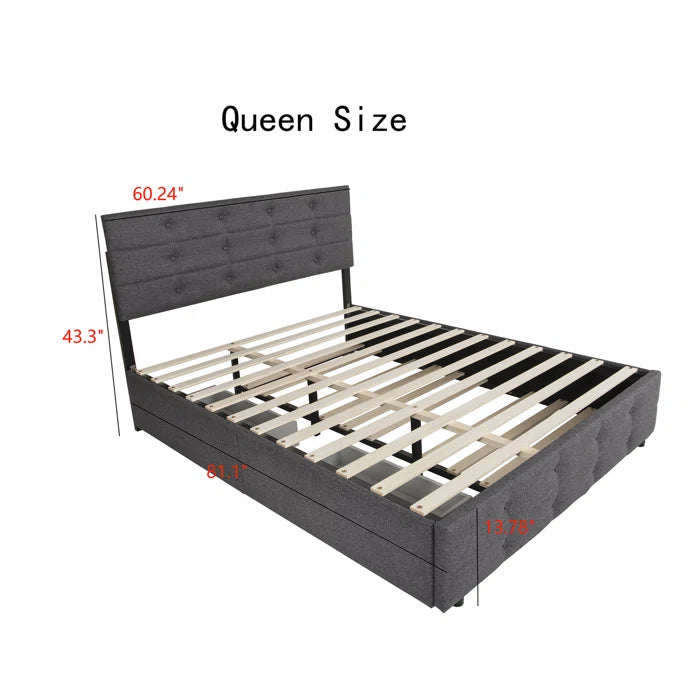 Hydraulic bed: Upholstered Storage Bed