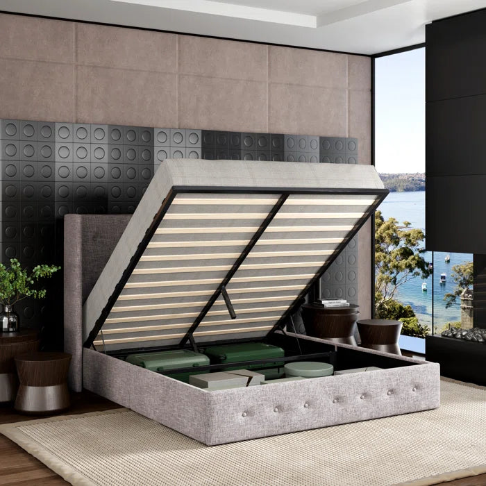 Hydraulic Bed: Upholstered Storage Bed