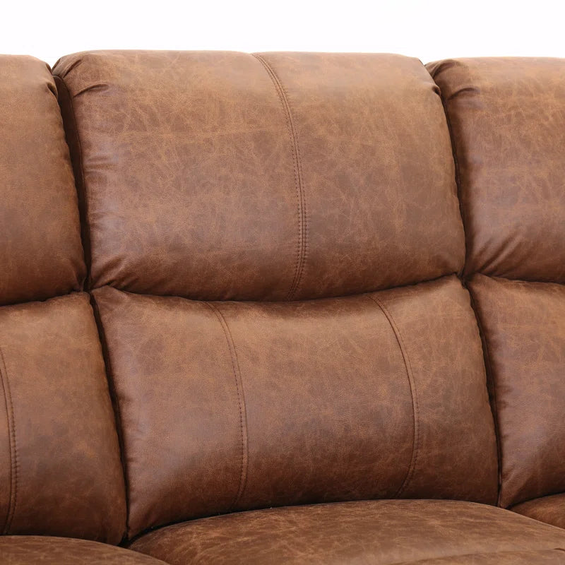 Luxury Sofa Sets: 3-Piece Faux Leather Reclining Sofa Set with Cup Holders