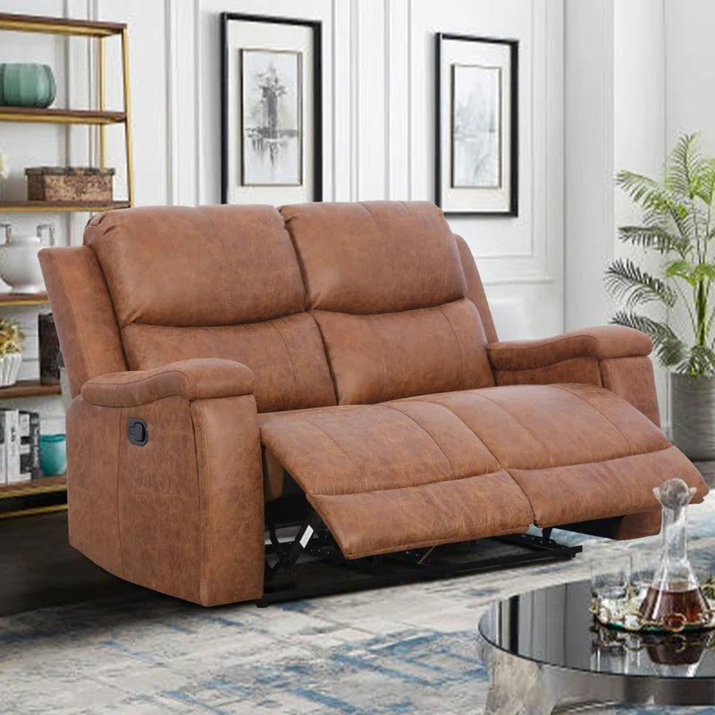 Luxury Sofa Sets: 3-Piece Faux Leather Reclining Sofa Set with Cup Holders