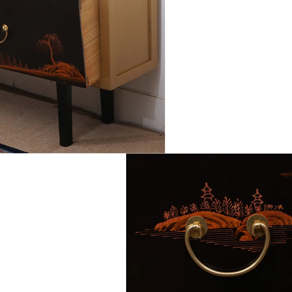 tv panel: Italian style retro high-footed tv panel