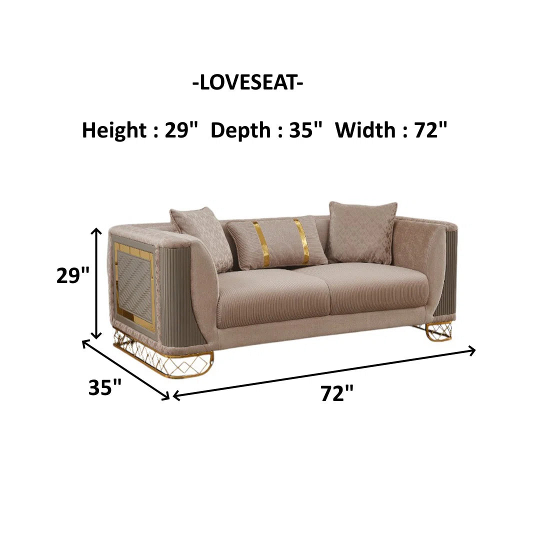 7 Seater Sofa Set: 4-Piece Modern Living Room Sofa Set