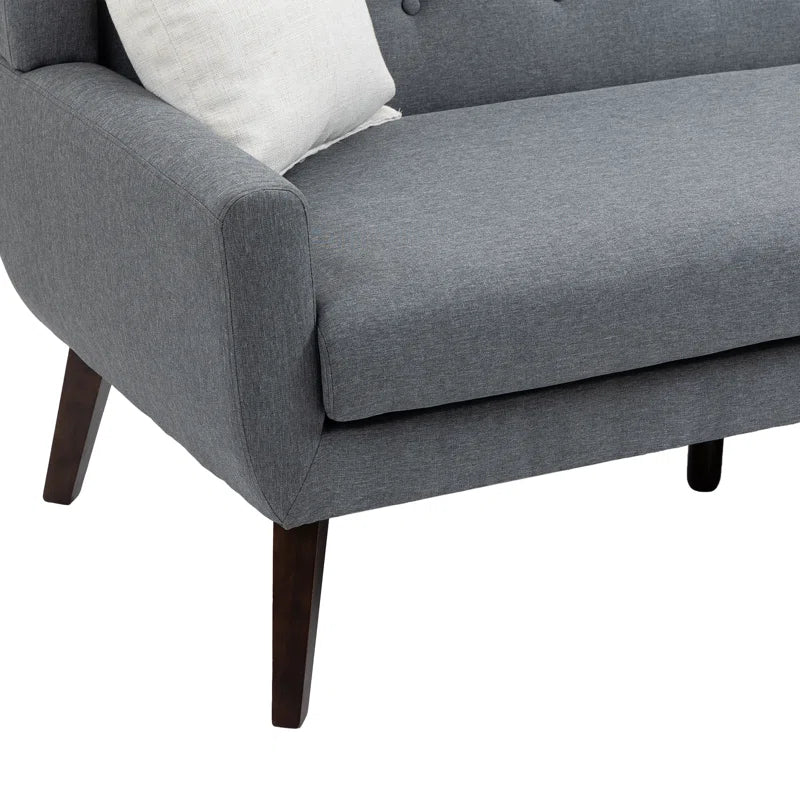 Luxury Sofa Sets: 3-Piece Mid-Century Modern Linen Sofa, Loveseat & 2 Chairs with Tufted Design