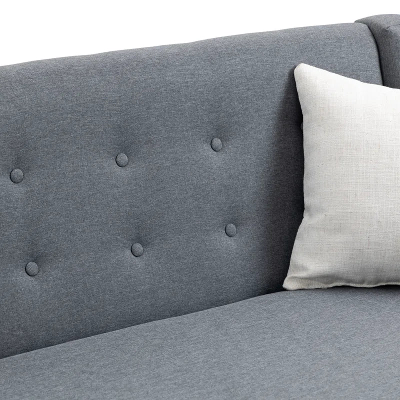 Luxury Sofa Sets: 3-Piece Mid-Century Modern Linen Sofa, Loveseat & 2 Chairs with Tufted Design