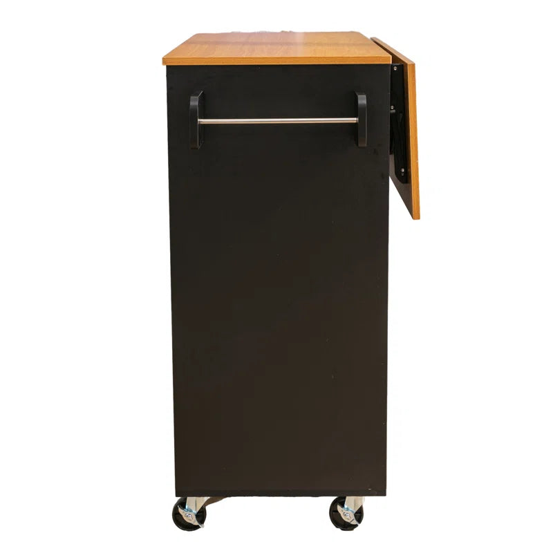 Kitchen Island Table with Drop Leaf, Drawers, Cabinet & Wheels – 43.7 Inch with Ample Storage