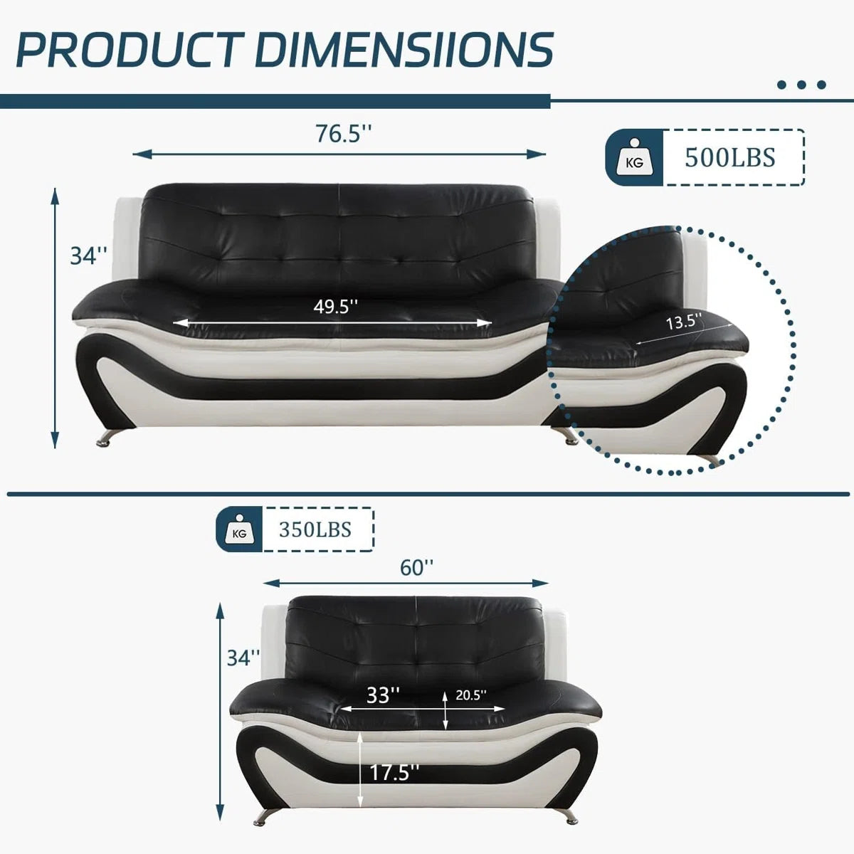 Luxury Sofa Sets: Minimalist Faux Leather 3-Piece Sofa Set – Sofa, Loveseat & Chair