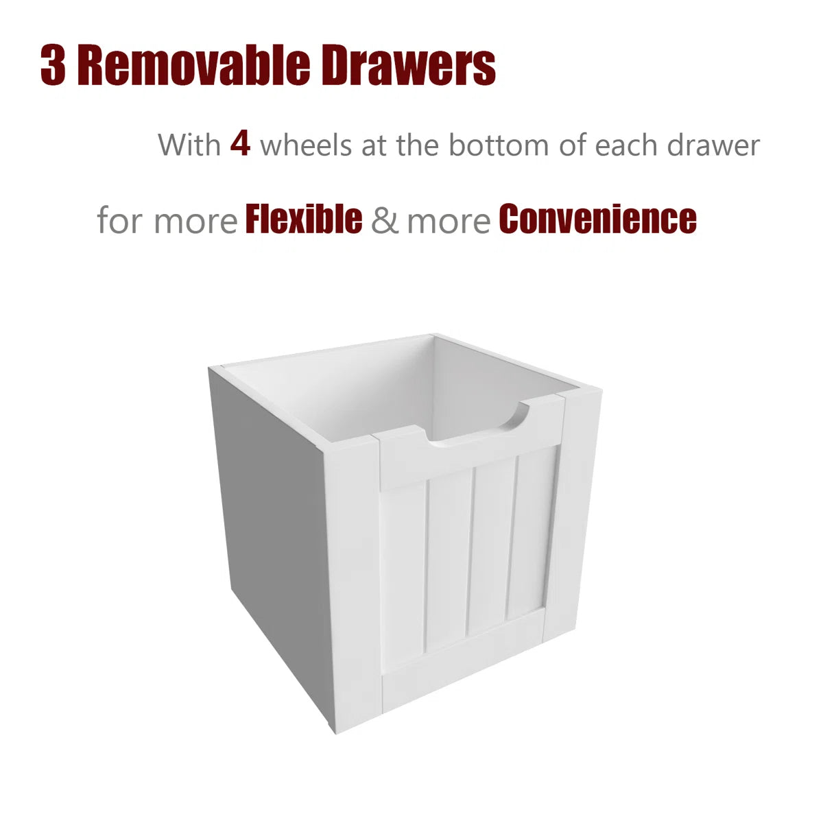 Kids Toy Storage Unit: 39.4'' Wide Engineered Wood Toy Organiser with Drawers, Shelves & Wheels