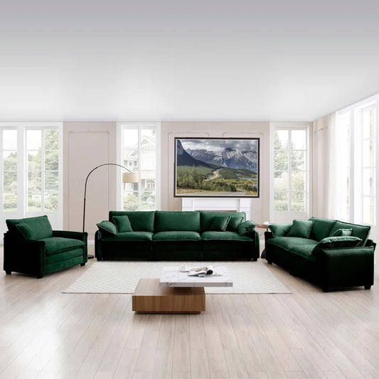 7 seater sofa set: 3-Piece Larger than Sectional with Single, 2-Seater & 3-Seater Sofas