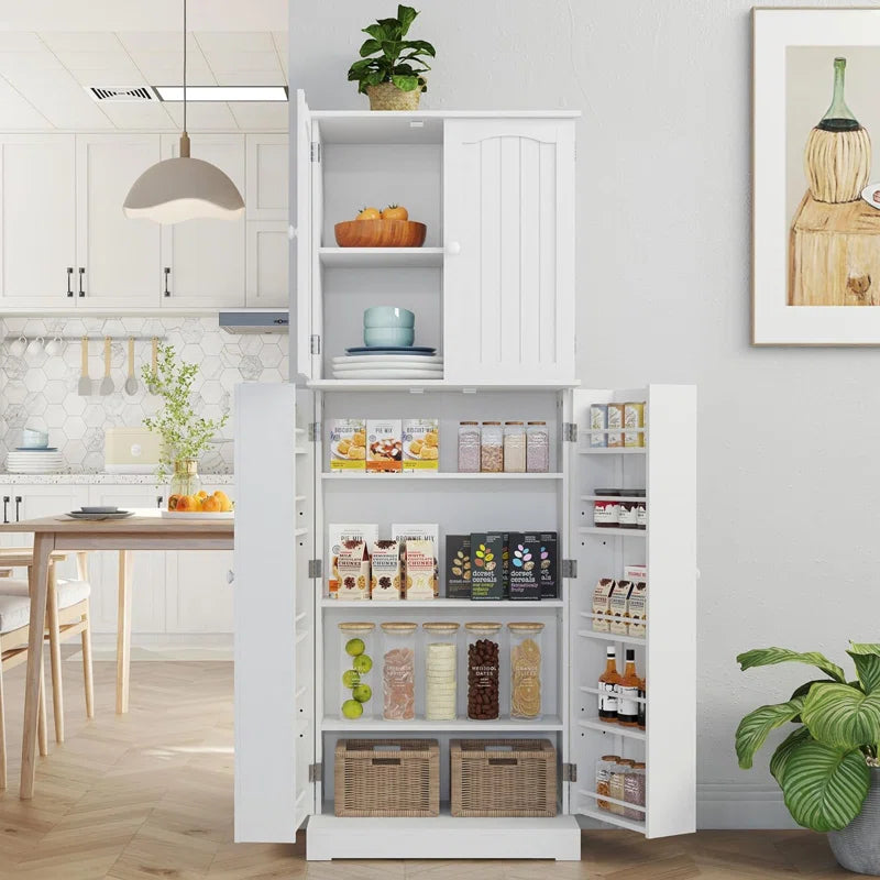 Microwave Stands: Microwave Stand with Storage – 64" Tall Kitchen Pantry with 10 Door Shelves