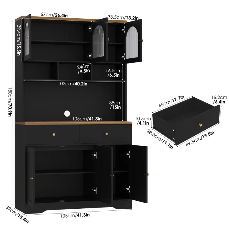 Microwave Stands: 70.9"H Kitchen Pantry With Microwave stands
