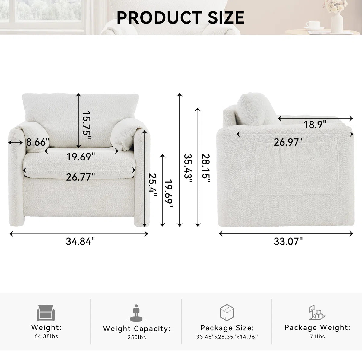 7 Seater Sofa Set: Modern Chenille Living Room Set with Cushioned Back for Ultimate Comfort