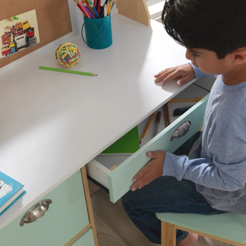 Kids Study Table: 35.8'' Writing Desk With Chair