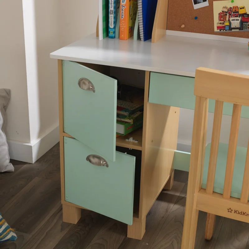 Kids Study Table: 35.8'' Writing Desk With Chair