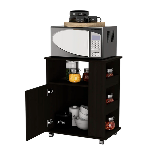 Microwave Stands:  Single-door, three-sided store unit kit smaller cabinet