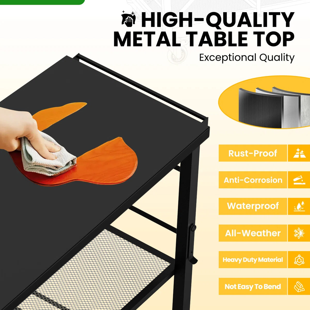 Kitchen Rack: Kitchen Island Rolling Cart Island with Stainless Steel Top and Locking Wheels