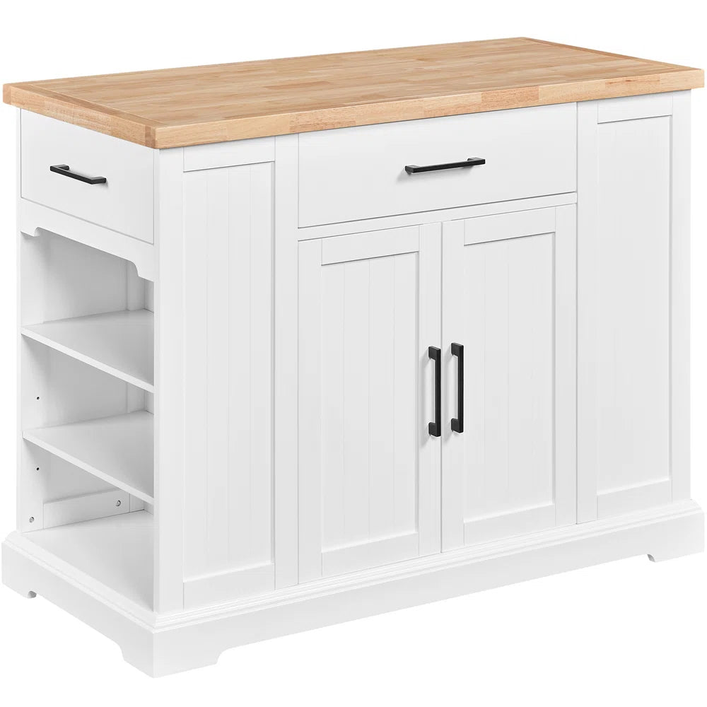 Kitchen Rack: Kitchen Island with Solid Wood Top