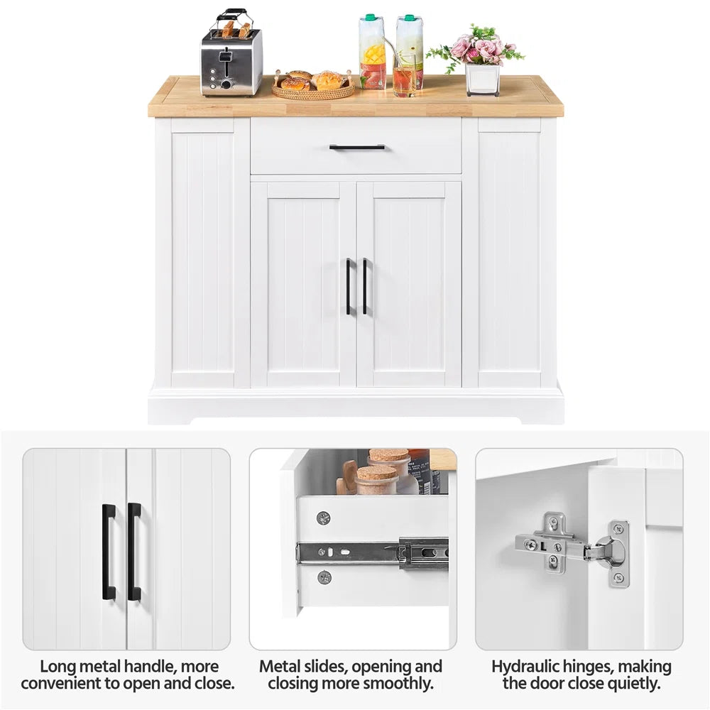 Kitchen Rack: Kitchen Island with Solid Wood Top