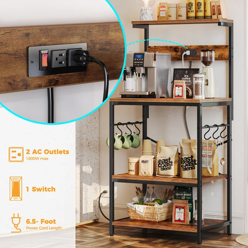 Kitchen Racks: with Power Outlet, Microwave Stand & Storage Shelf
