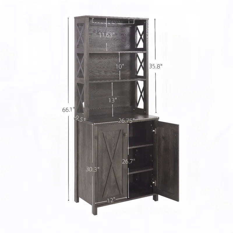 Microwave Stands: Kitchen Hutch with Microwave Stand Metal Frame