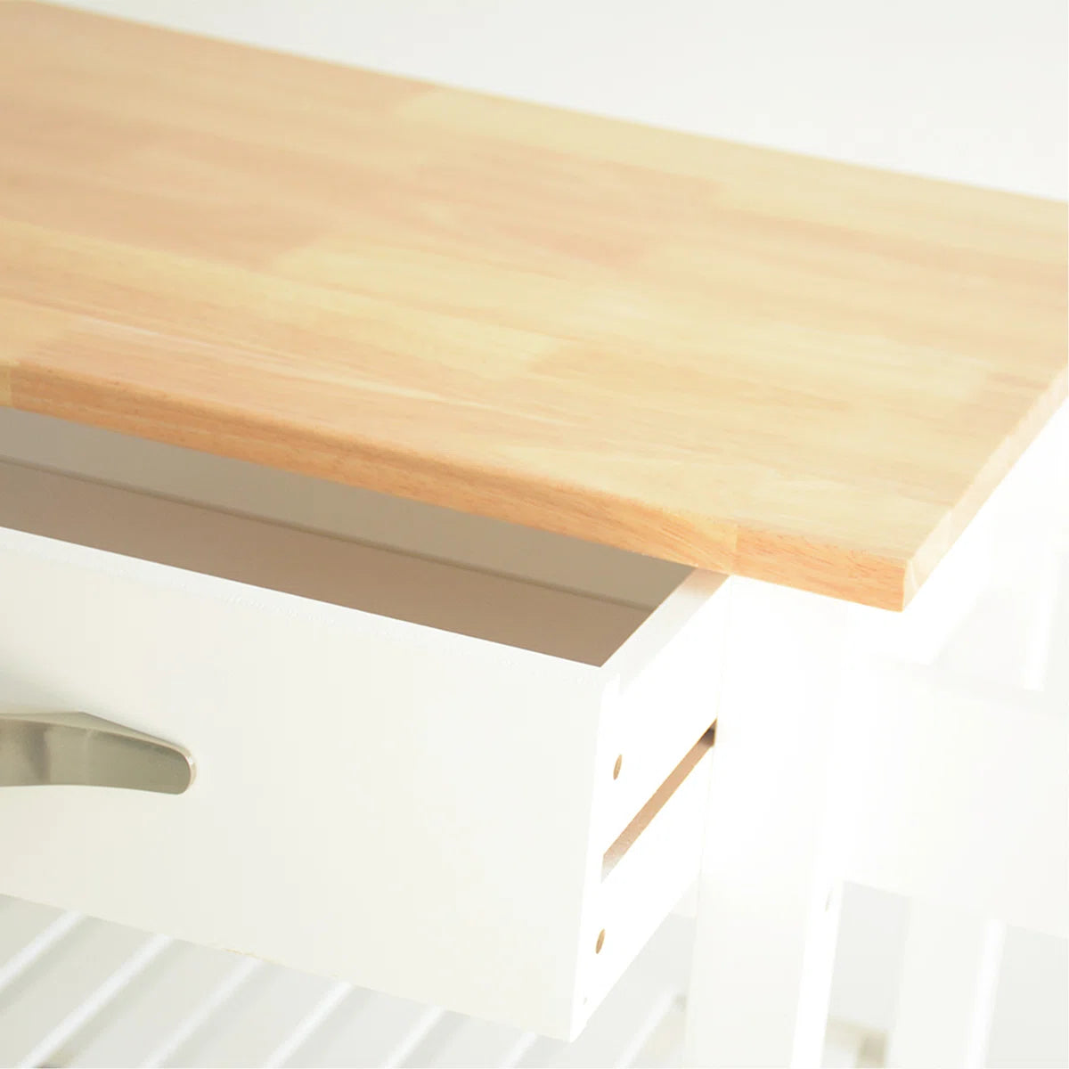 Kitchen Island Table: 45" Wide Solid Wood Kitchen Cart with Drawers, Shelves & Towel Rack