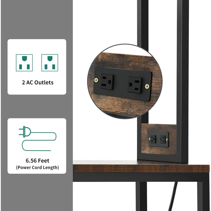 Kitchen Racks: Modern Rustic Bar Stand with Open Shelving, Wine Storage, and Glass Rack