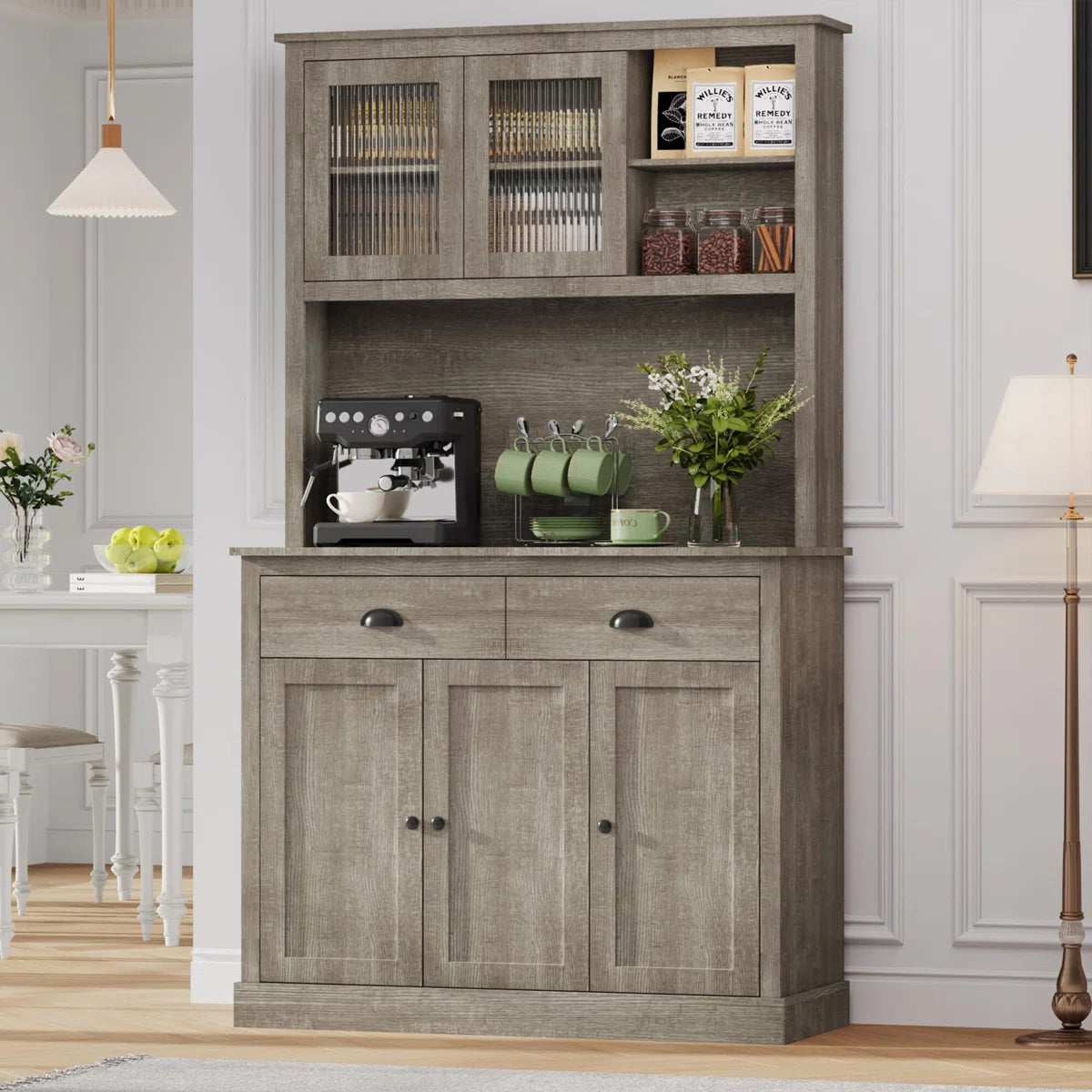 Microwave Stands: Microwave Stands with Pantry Cabinet – Space-Saving Kitchen Storage Unit