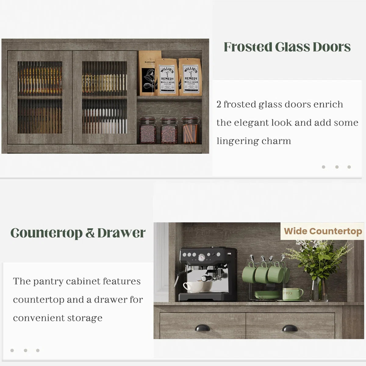 Microwave Stands: Microwave Stands with Pantry Cabinet – Space-Saving Kitchen Storage Unit