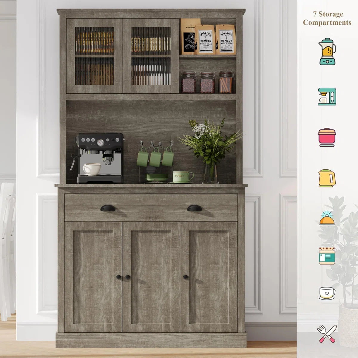 Microwave Stands: Microwave Stands with Pantry Cabinet – Space-Saving Kitchen Storage Unit