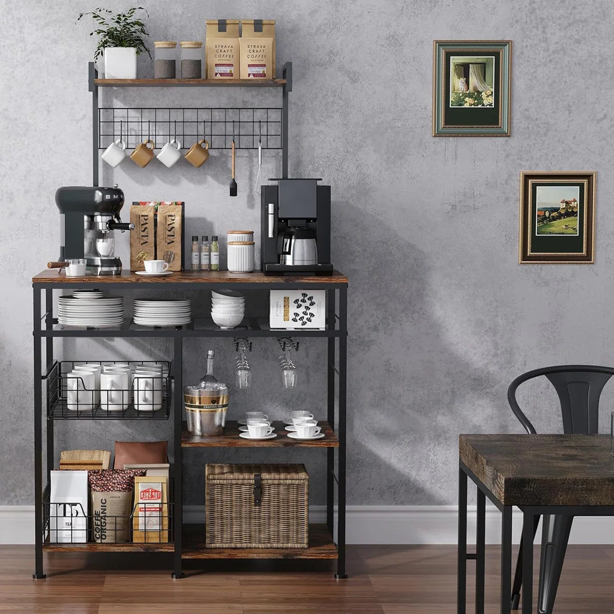 Kitchen Racks: Useful Storage Shelf with Hooks for the Kitchen