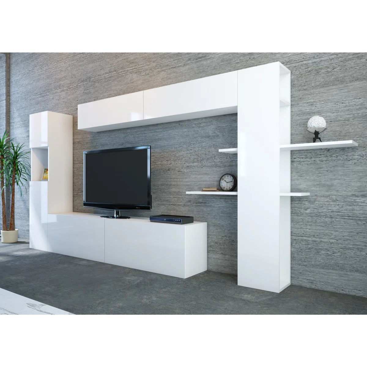 tv panel: Modern media center for up to 60" TVs with organized storage