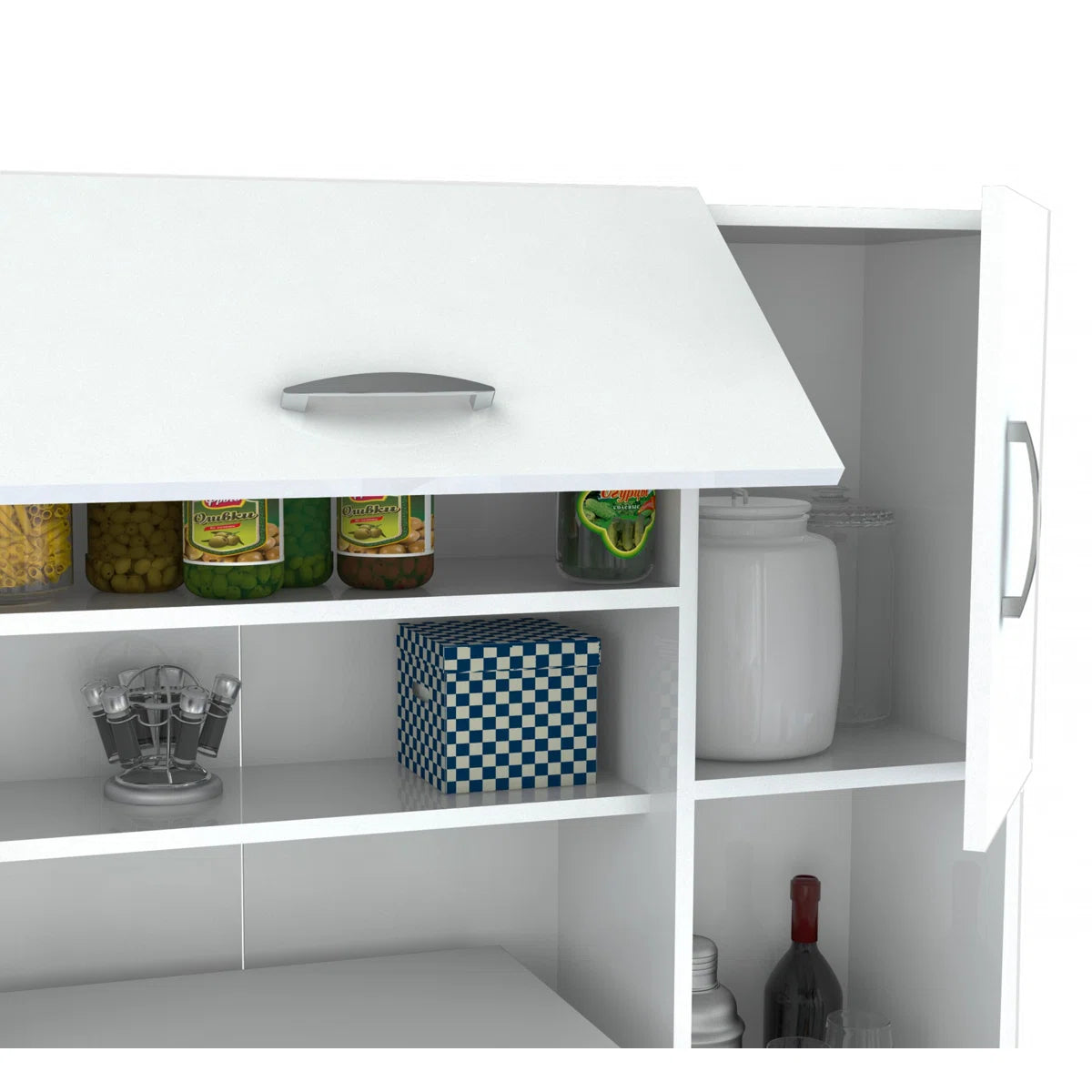 Microwave Stands: 66.1'' Kitchen Pantry Cabinet – Freestanding Microwave Stand with Storage Shelves & Cabinets