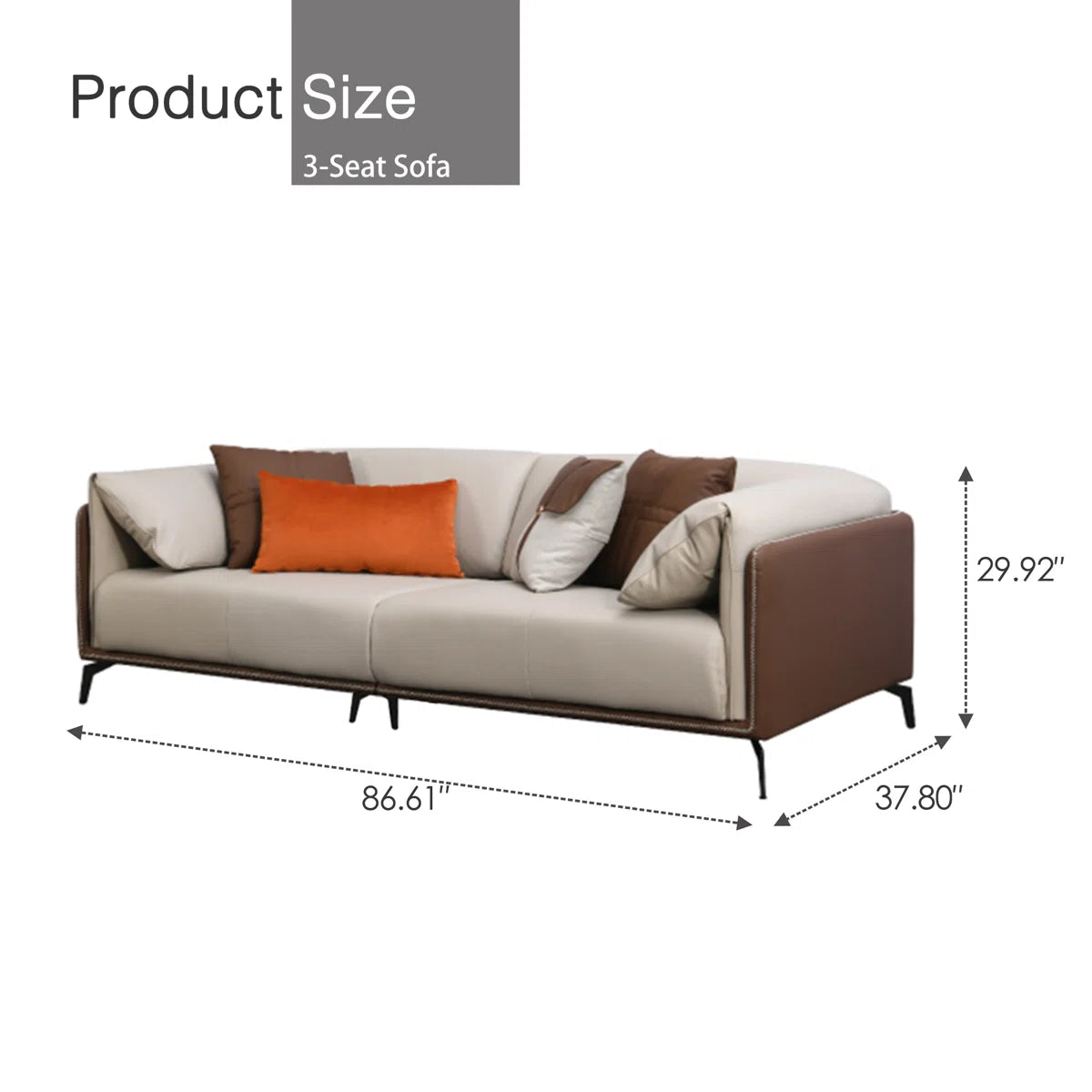 7 Seater Sofa Set: 3-Piece Faux Leather Living Room Furniture for Stylish Interiors