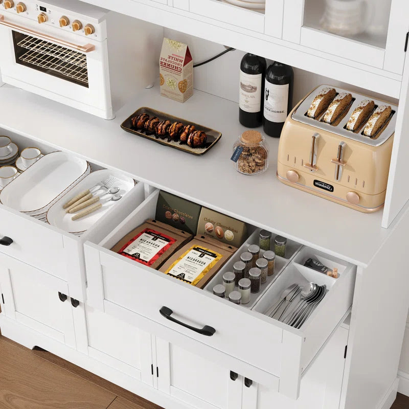 Microwave Stands :70.2" Pantry Cabinet with Microwave Hutch