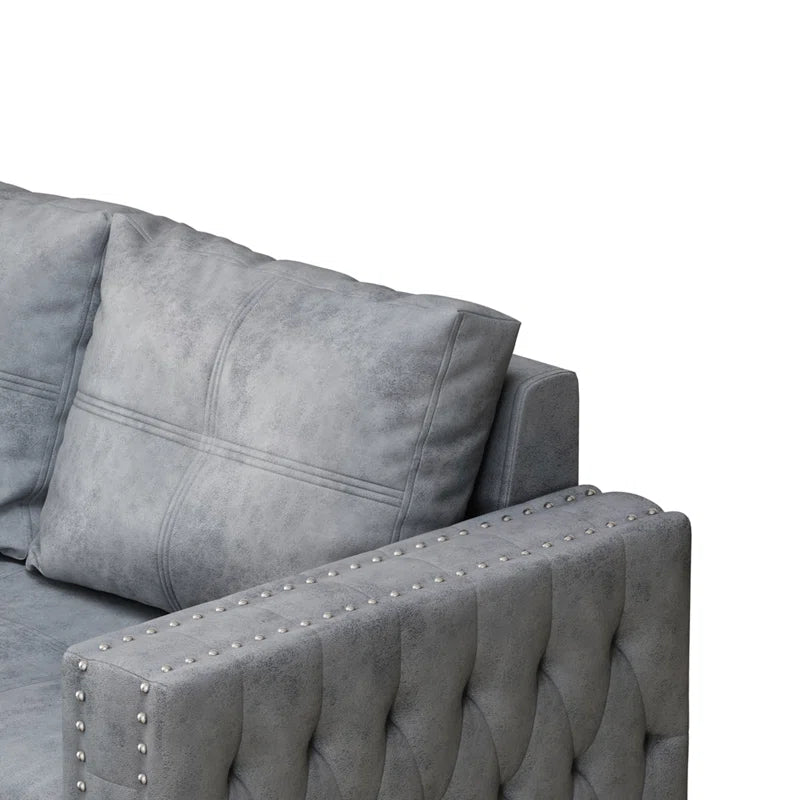 L Shape Sofa Cum Bed: 90.5'' Upholstered Sofa Bed