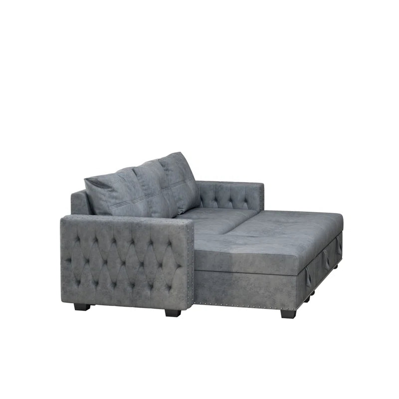 L Shape Sofa Cum Bed: 90.5'' Upholstered Sofa Bed