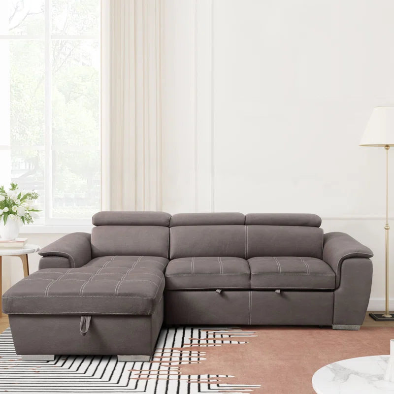 L Shape Sofa Cum Bed: Leather Sectional Sofa Bed