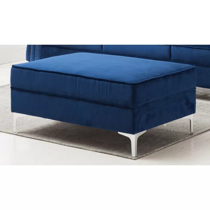 L Shape Sofa Set: 104" Wide Velvet Reversible Modular Sofa