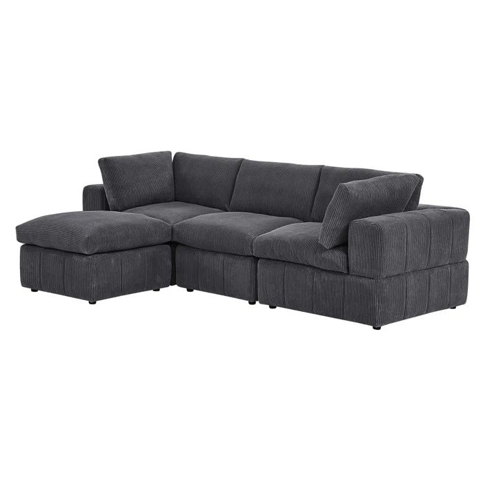 L Shape Sofa Set: 4-Piece Modular Sectional Sofa