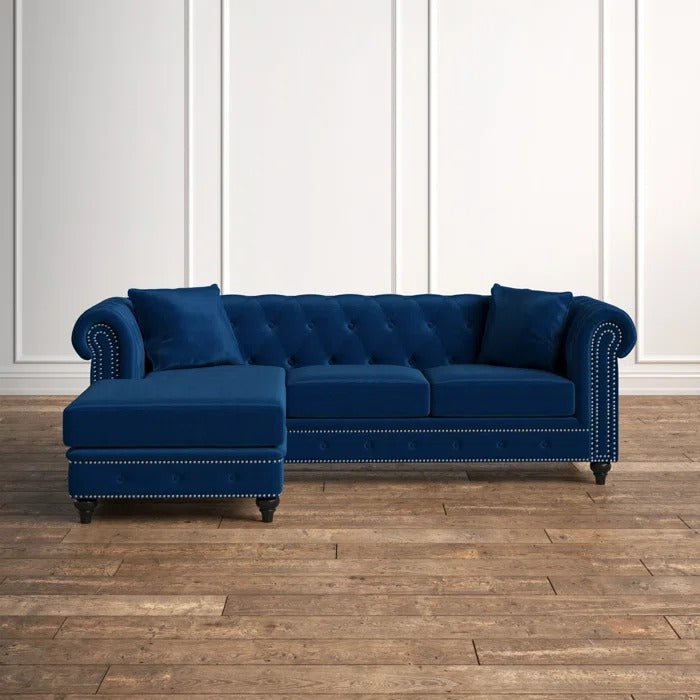 L Shape Sofa Set: Chesterfield-Inspired Design