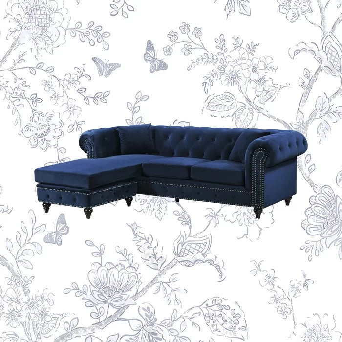 L Shape Sofa Set: Chesterfield-Inspired Design
