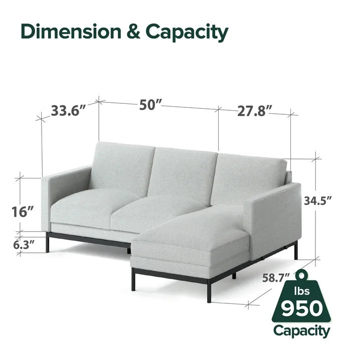 L Shape Sofa Set: Compact Contemporary Design