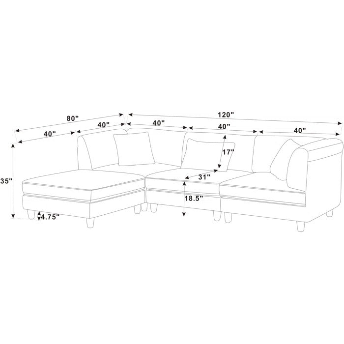 L Shape Sofa Set: Cozy Modular Sectional Blends Modern Style