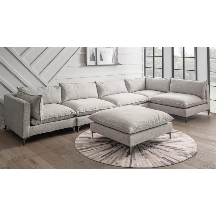 L Shape Sofa Set: Family-Friendly Fabric & Comfortable Sofa